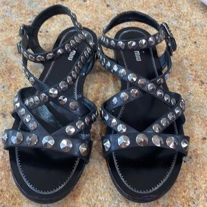 miu miu studded sandals